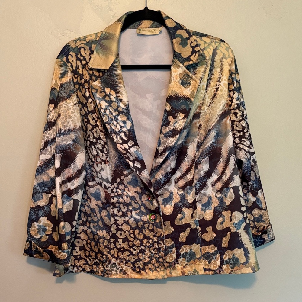 Impulse California Women’s Vibrant Multicolor Animal Print Blazer